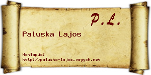 Paluska Lajos névjegykártya